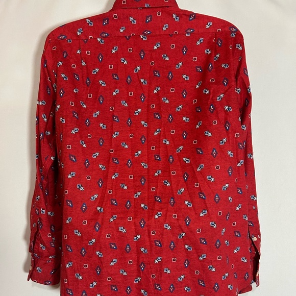 Daniel Cremieux Red Casual Button Down Shirt Medium 100%Cotton - Picture 10 of 11
